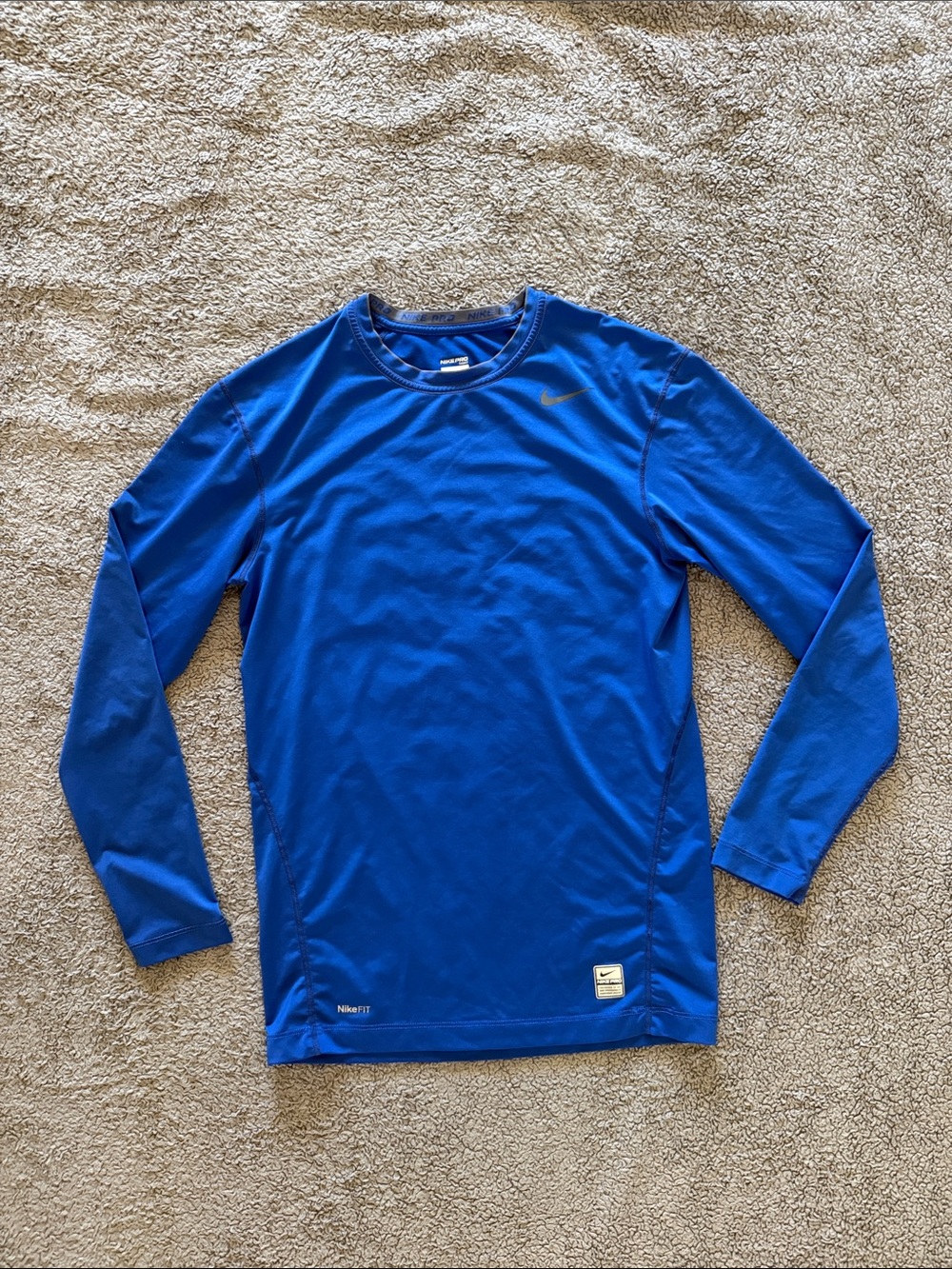 Nike Long Sleeve Crew Performance Shirt in Blue
